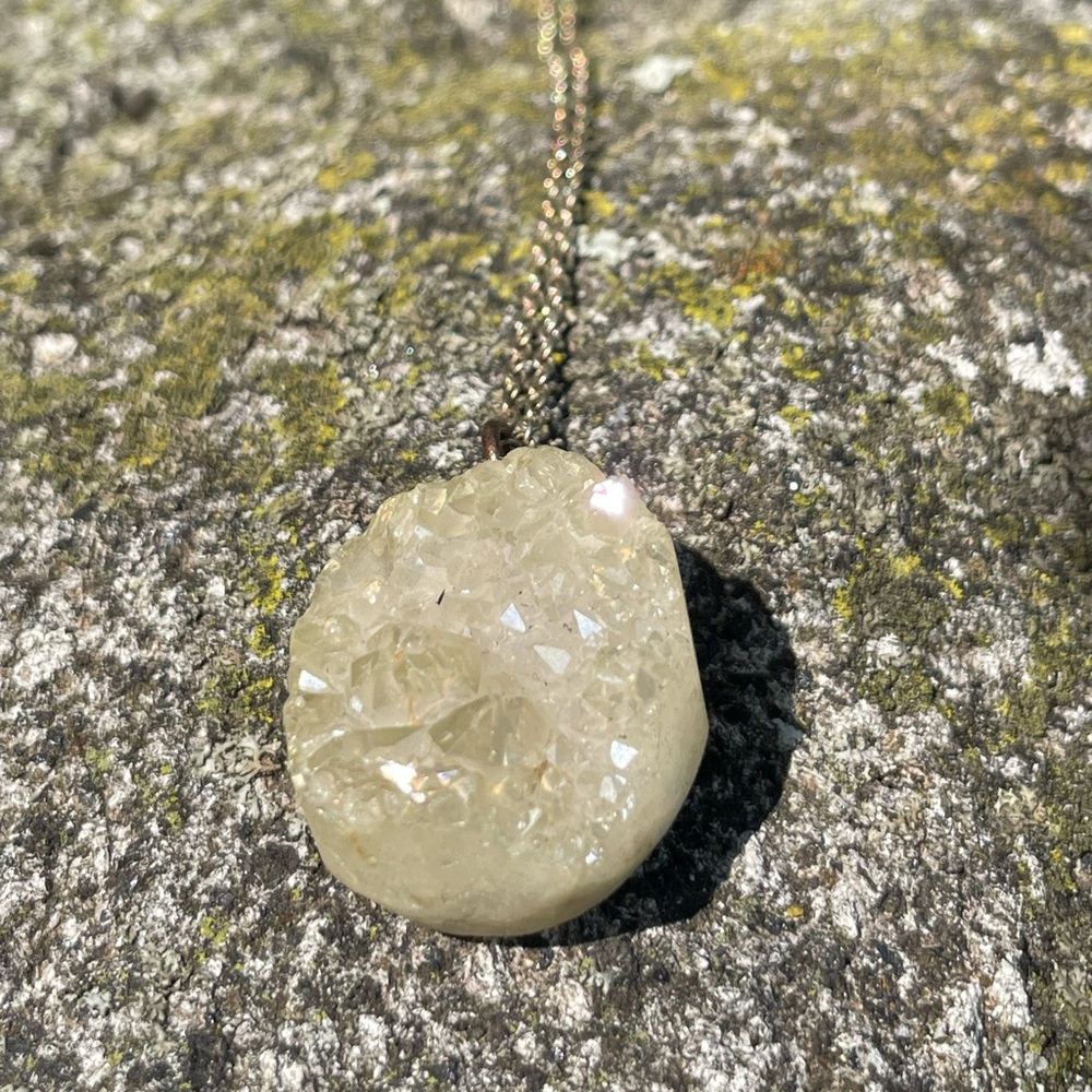 Angel Aura Quartz Pendant Necklace